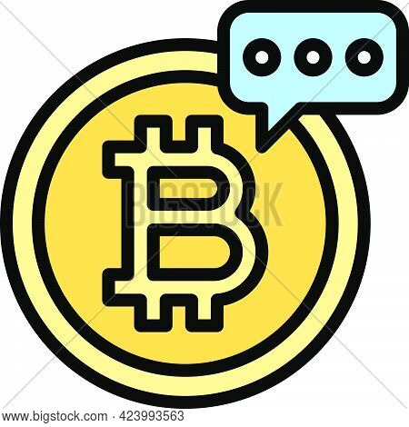 Bitcoin And Rumors Icon, Cryptocurrency Related Vector Illustration