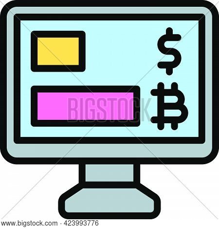 Bar Chart Icon, Cryptocurrency Related Vector Illustration