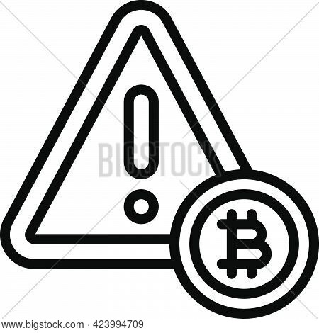 Attention With Bitcoin Icon, Cryptocurrency Related Vector Illustration