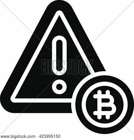 Attention With Bitcoin Icon, Cryptocurrency Related Vector Illustration