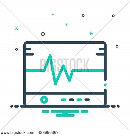 Mix Icon For Flatlining Lifeline Ecg Medical Heart Monitor