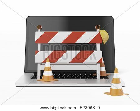 under construction with Laptop