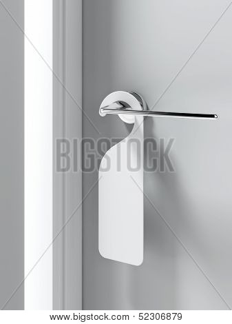 Blank sign on the door handle