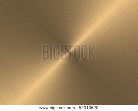 Gold Metal Background With Realistic Circular Brushed Texture