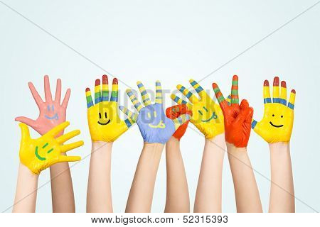 painted children's hands