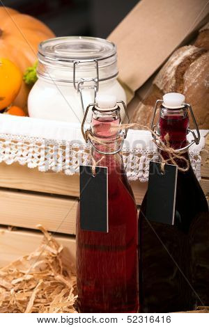 Seasonal Food Items in a Crate