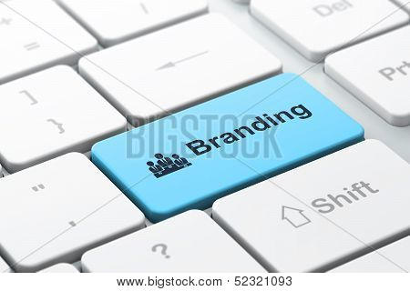 Marketing concept: Business Team and Branding on computer keyboa