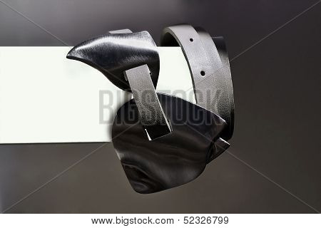 The Fashion  Leather Belt With A Metal Buckle