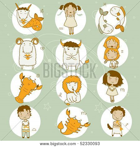 Zodiac icon set.