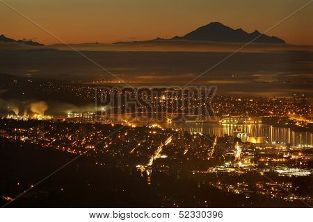Burrard Inlet Twilight, Mount Baker, Vancouver