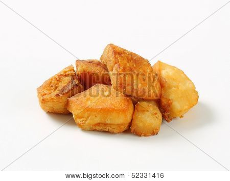 pieces of fried greaves