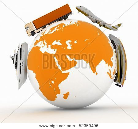 types of transport on a globe