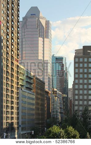 View of the buildings downtown Montreal city in Canada