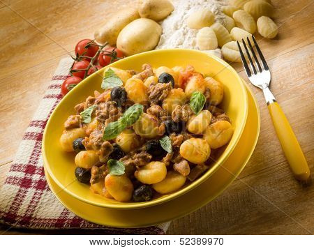 homemade gnocchi with ragout sauce