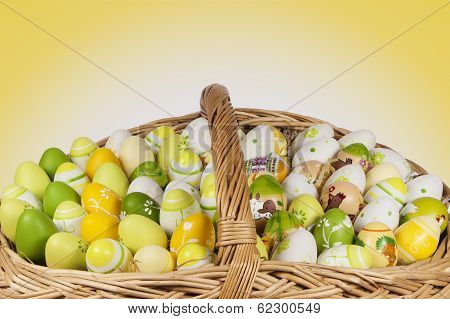 Easter Eggs In A Basket