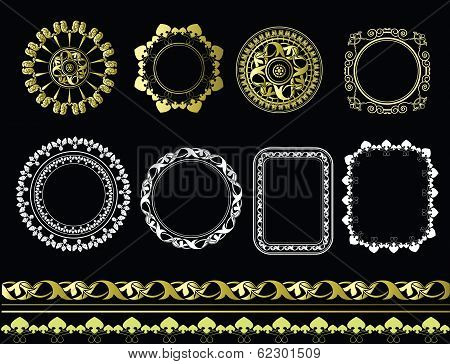 Set round frames and classic pattern