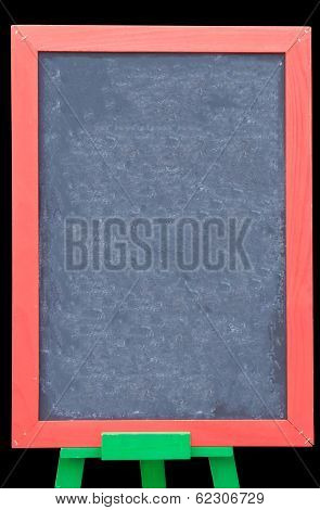 Wooden menu board on isolated background  with path