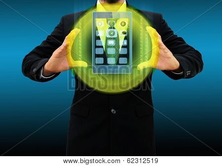 Businessman Holding Mobile Phone