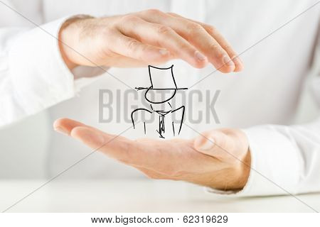 Man Holding A Hand-drawn Figure