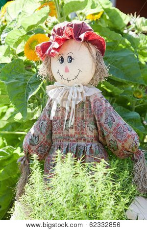 Ridiculous effigy in a kitchen garden