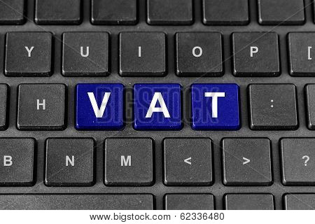 Vat Or Value Added Tax Word On Keyboard