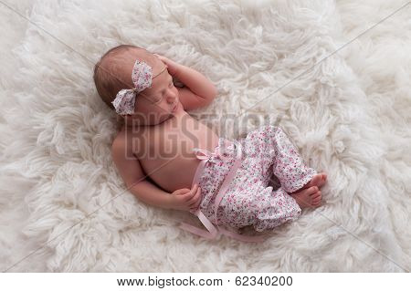 Sleeping Newborn Baby Girl