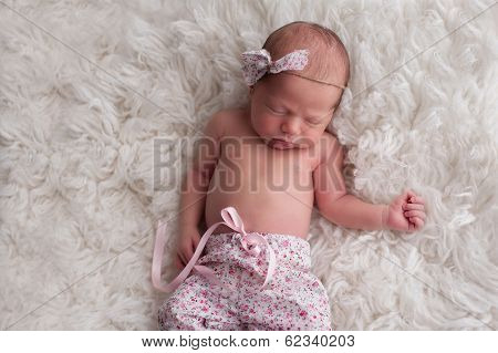 Sleeping Newborn Baby Girl