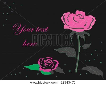 Roses At Night With Text.