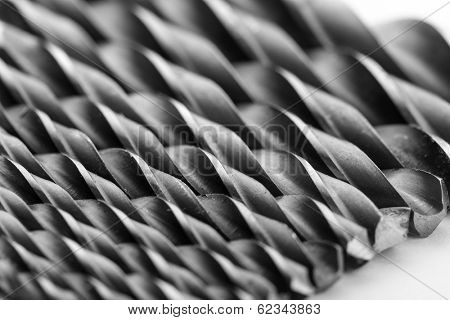 Drill bits isolated on white