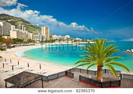 Beautiful Monte Carlo beaches, Monaco.Azur coast.