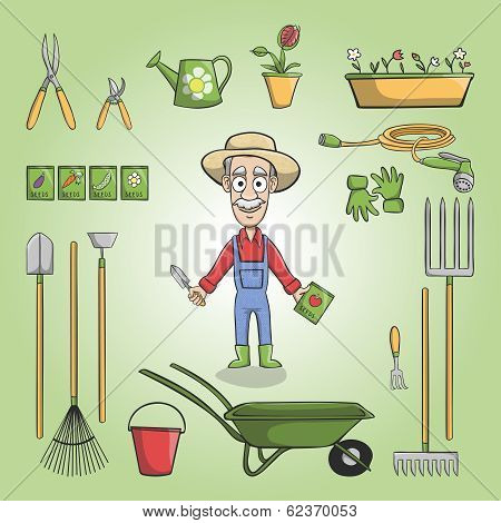 Happy gardener charactor set