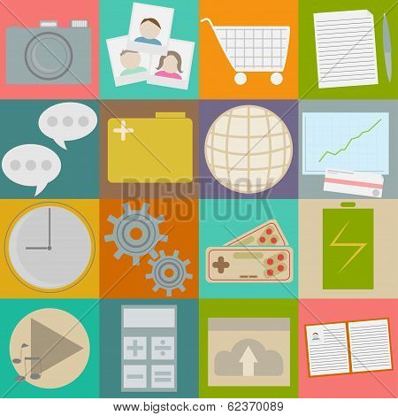 Collection of flat icons