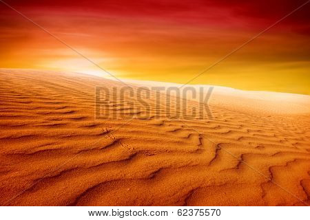 sand desert,sunset