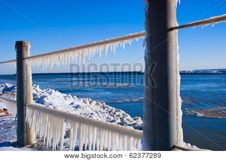 Ice  Covered  Pier