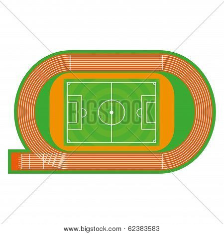 Vector Sports Ground Illustration Isolated On White Background