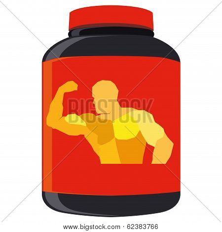 Vector Supplements Bottle Illustration Isolated On White Background
