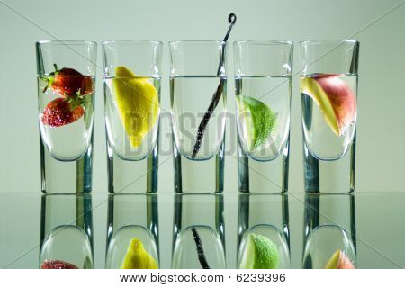 Vodka Glasses With Fuit