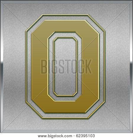 Gold On Silver Number 0 Place Sign