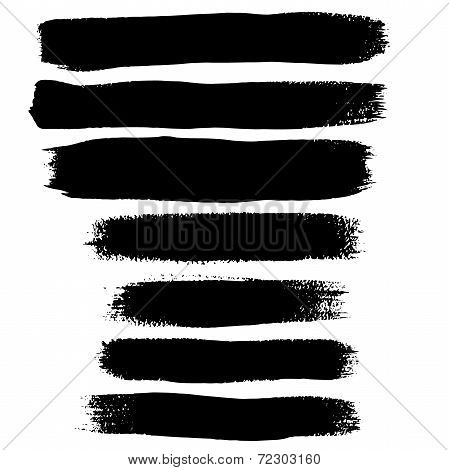 Black ink vector brush strokes
