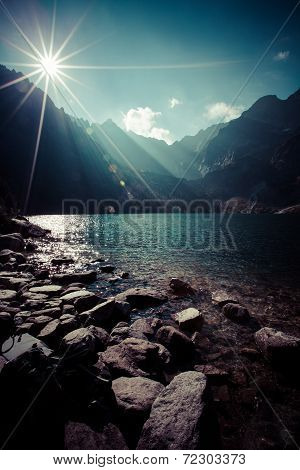 Green Water Mountain Lake Morskie Oko, Tatra Mountains, Poland