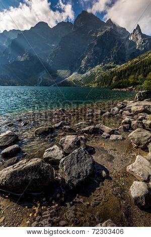 Green Water Mountain Lake Morskie Oko, Tatra Mountains, Poland