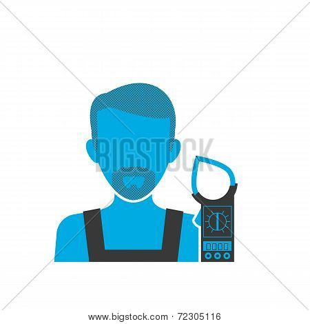 Maintenance electrician blue icon