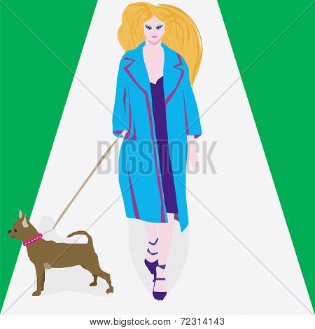 Woman And A Dog.