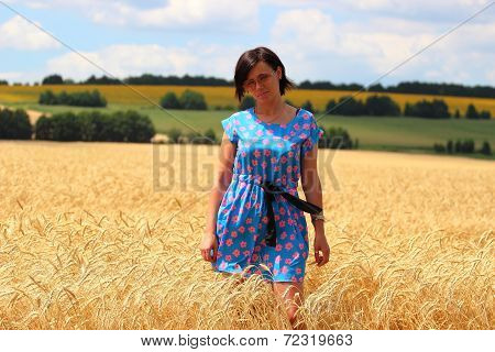 Girl in wheat field
