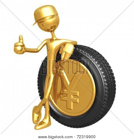 Yen Gold Coin Hubcap