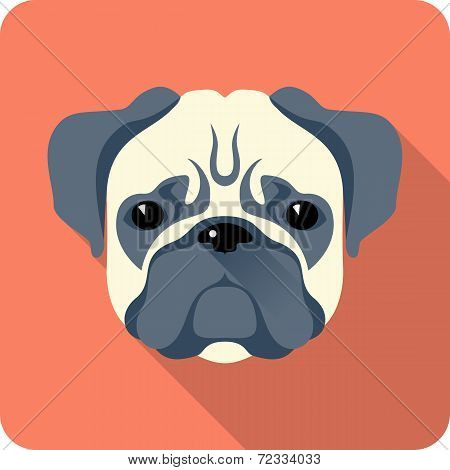 Dog Icon Flat Design