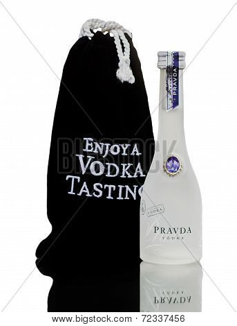 Miniature Bottle Of Pravda Vodka