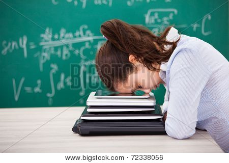 Woman Putting Head Down