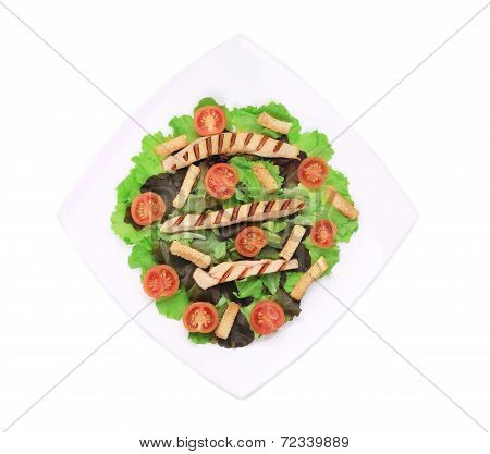 Beautiful caesar salad.