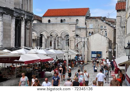 Tourists Visiting City Of Split, Croatia